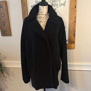 n:PHILANTHROPY Black Sherpa Shearling Coat